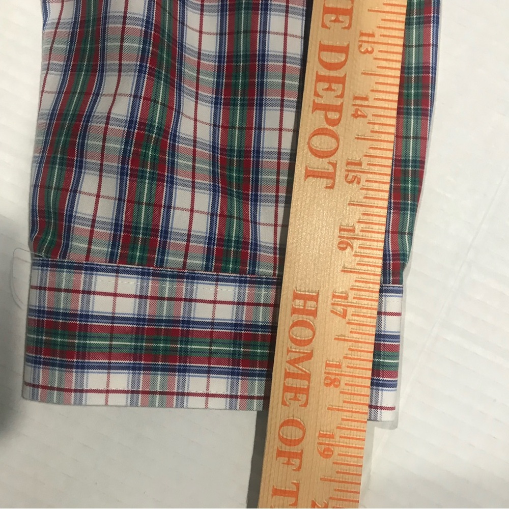 L.L. Bean women’s Plaid Shirt - Purple, Blue, and White wrinkle free, 3/4 sleeve - Picture 6 of 8